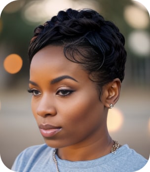 Finger Wave Black Pixie