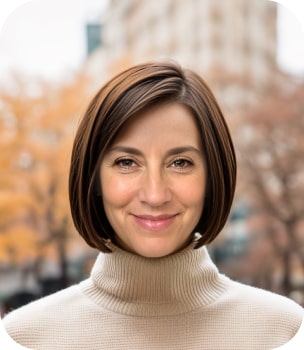 Side-Parted Chin-Length Bob Brown